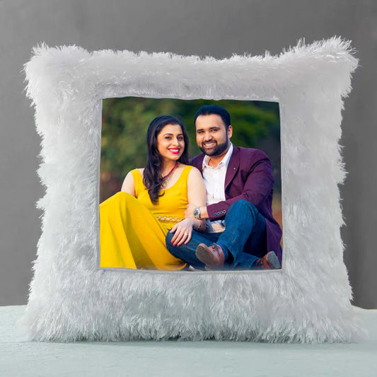 Personalised photo led cushion