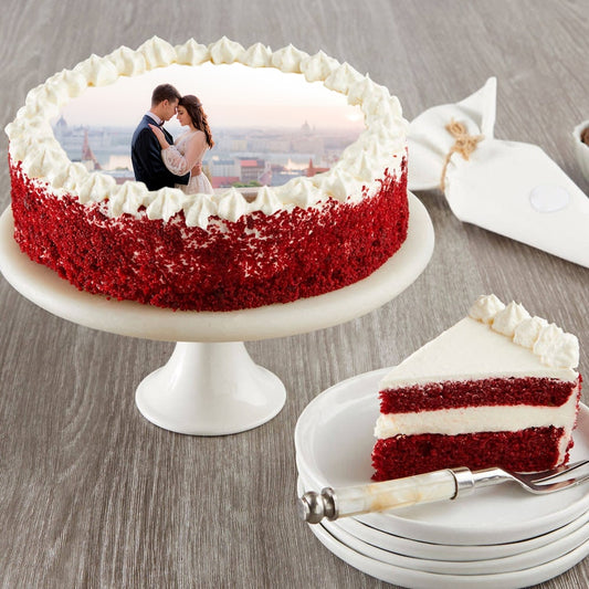 Mushy Red Velvet Photo Cake