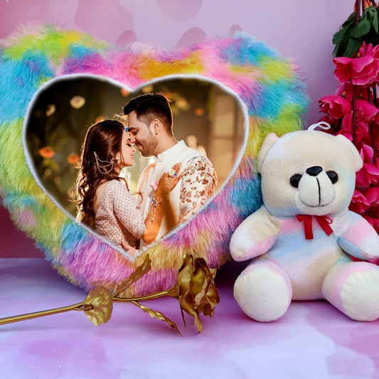 customised coushion, Teddy & Rose Combo for couple