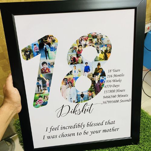 Personalized Photo Number Collage Frame