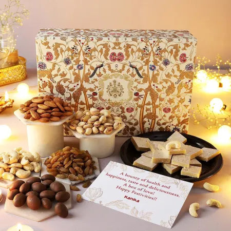 Premium Dry Fruits And Sweets Personalized Diwali Hamper