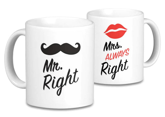 Mr. & Mrs. Right Couple Mugs