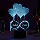 All Hearts Personalized Multicolored LED Lamp