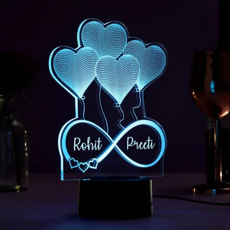 All Hearts Personalized Multicolored LED Lamp
