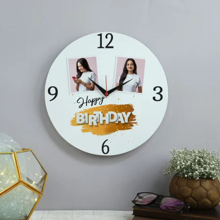 Happy Birthday Personalized Wooden Wall Clock
