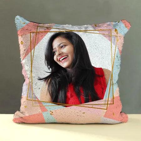 Personalized Sequin Photo Cushion