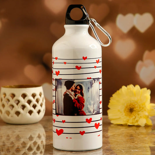 Personalised red hearted love bottle